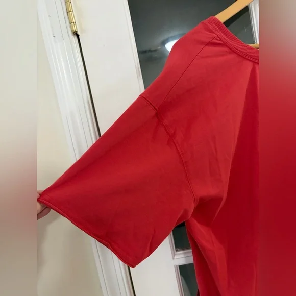 Free People Movement Hot Shot Tee Romper - Size M - Winterberry Red - Picture 5 of 9